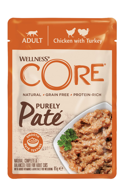 WELLNESS CORE - Repas Complet Purely Pâté au Poulet & Dinde - 85g