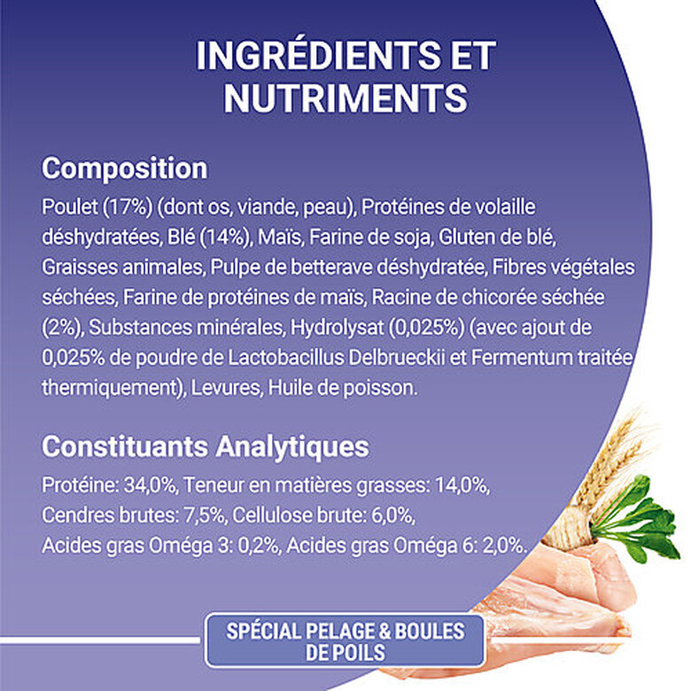 Purina One - Croquettes au Poulet et Céréales Spécial Pelage et Boules de Poils pour Chat Adulte - 1,5Kg Image numéro 6 Purina One - Croquettes au Poulet et Céréales Spécial Pelage et Boules de Poils pour Chat Adulte - 1,5Kg Image numéro 6