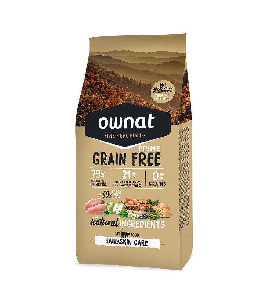 Ownat - Croquettes PRIME Grain Free Hair & Skin Care pour Chats - 3Kg Image num&eacute;ro 1