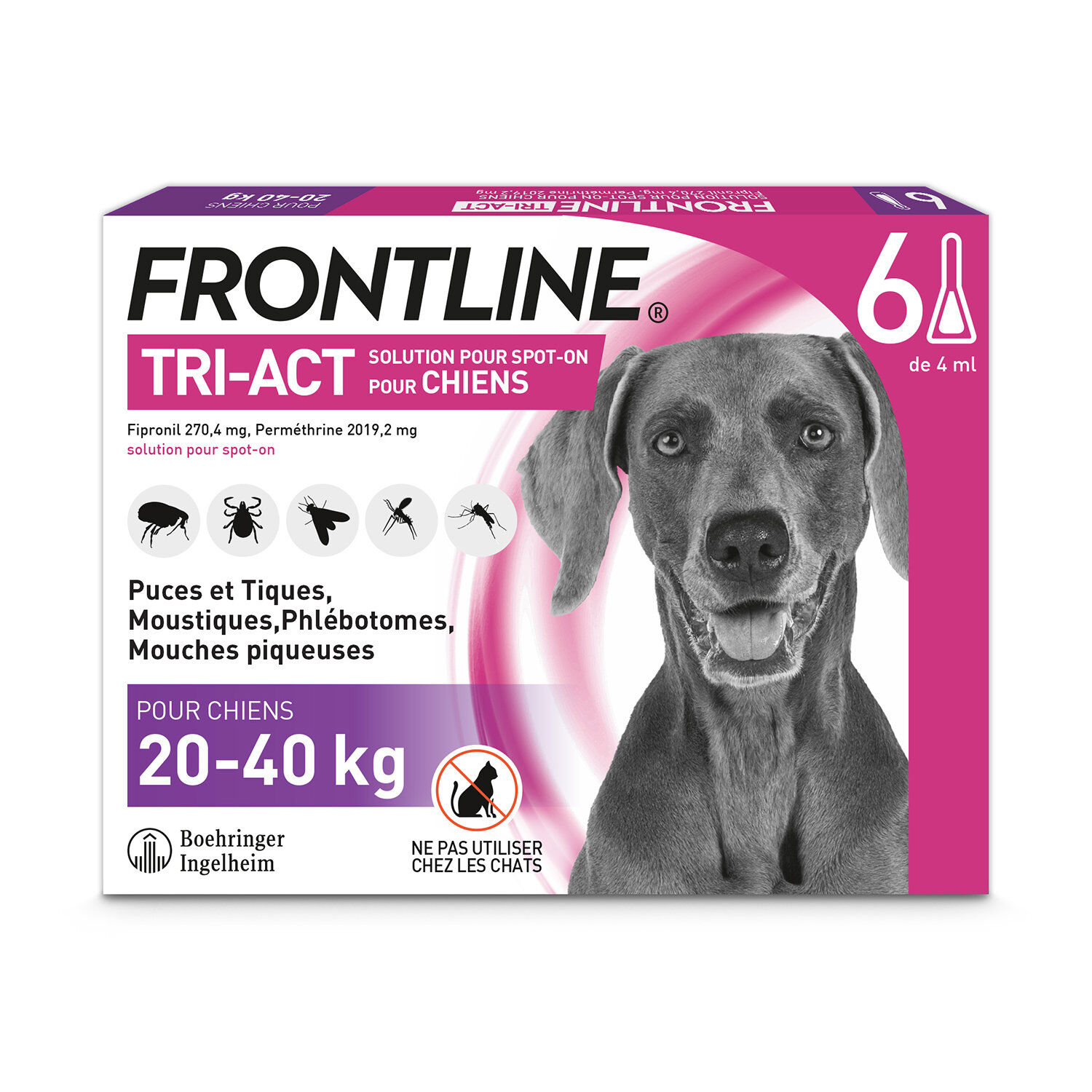 Frontline - Pipette Antiparasitaire Tri-Act pour Chien de 20 &agrave; 40Kg - 6x4ml Image num&eacute;ro 1