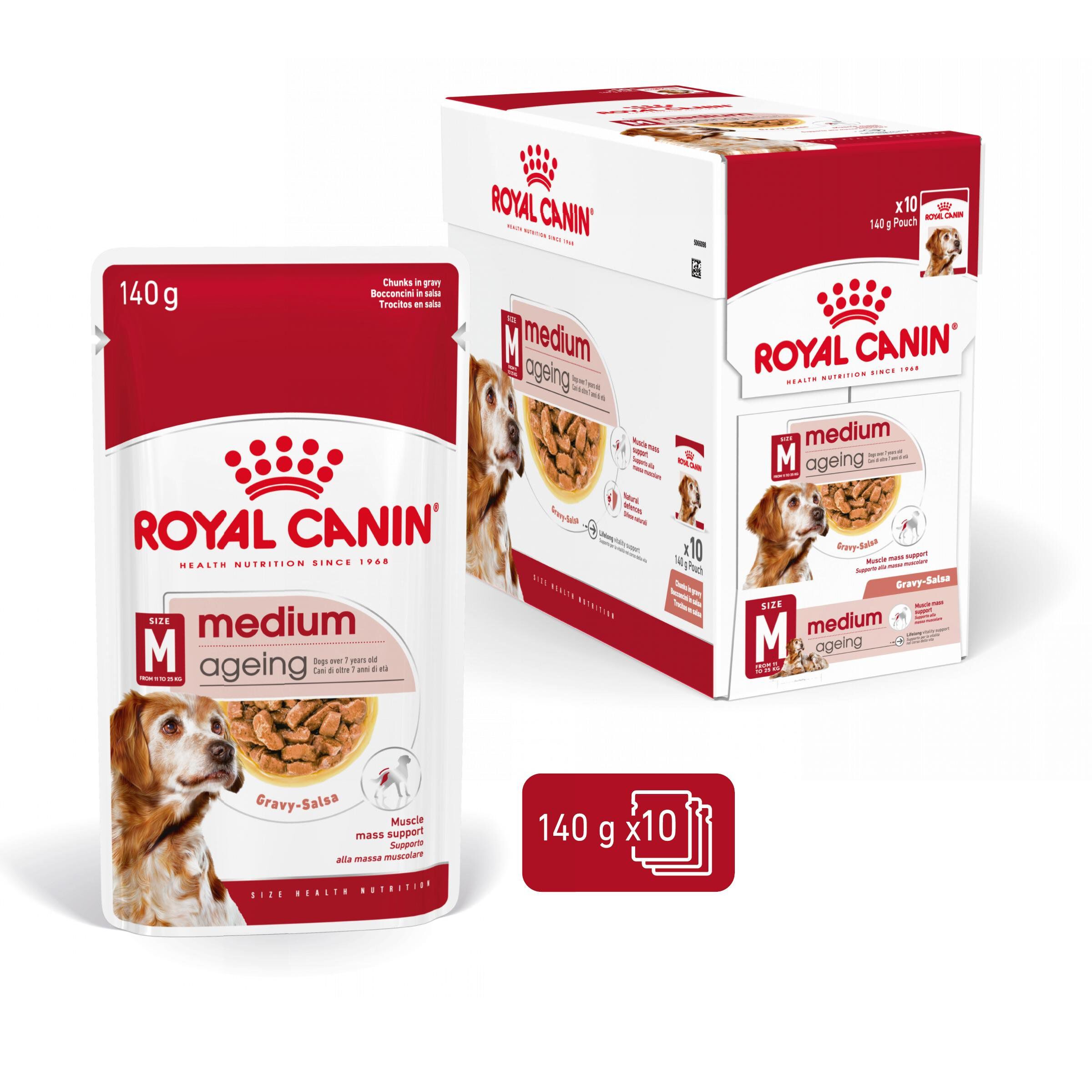 ROYAL CANIN - SACHET FRAICHEUR MEDIUM AGEING 10+ en sauce POUR CHIENS SENIORS - 10x140g Image num&eacute;ro 3