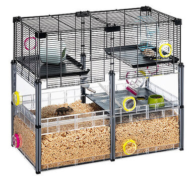 Ferplast - Cage Multipla Crystal pour Hamster et Souris - Noir