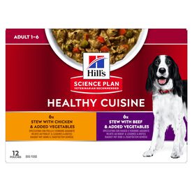 Hill’s Sciene Plan - Healthy Cuisine Mijotés Pour Chien Adulte Au Poulet Et Légumes Ajoutés  - 12x90g