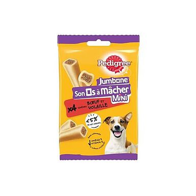 Pedigree - Jambon Os à Mâcher Mini Bœuf et Volaille pour Petit Chien - 160g