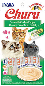 Inaba - Friandises Churu Thon avec Recette au Poulet pour Chats - 4x14g
