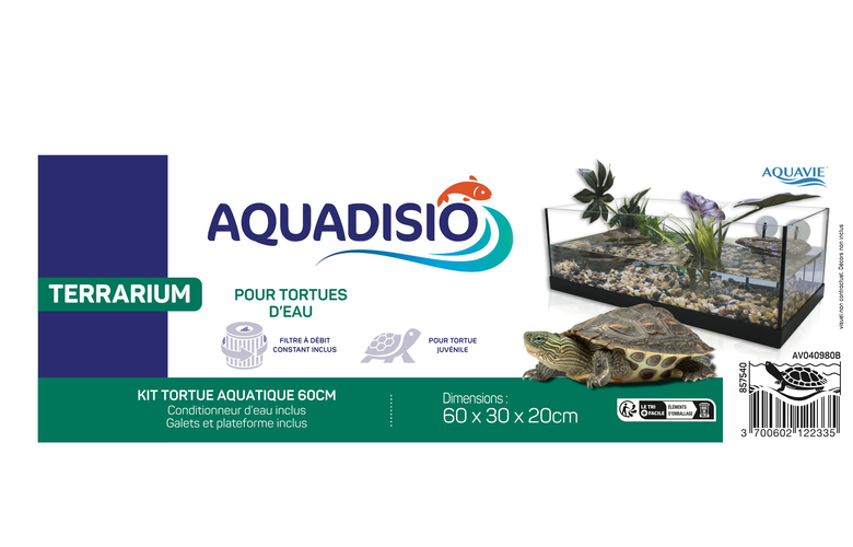 Aquadisio - Terrarium Kit Equipé pour Tortue Aquatique - 60cm image number null