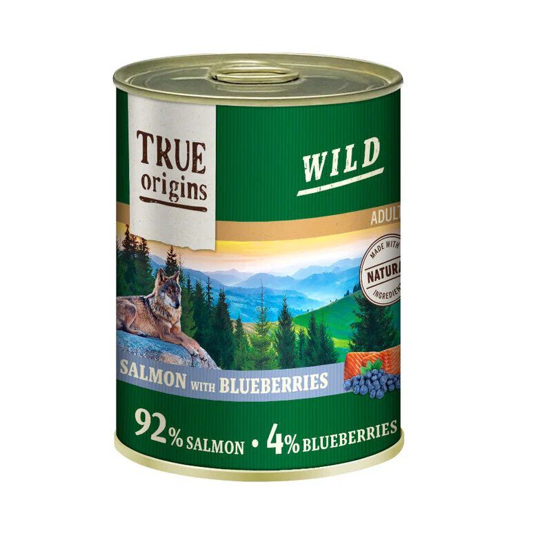 True Origins Wild - P&acirc;t&eacute;e au Saumon & Myrtilles pour Chiens Adultes - 400G Image num&eacute;ro 1