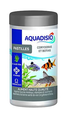 Aquadisio - Aliments en Pastilles pour Corydoras et Botias - 100ml