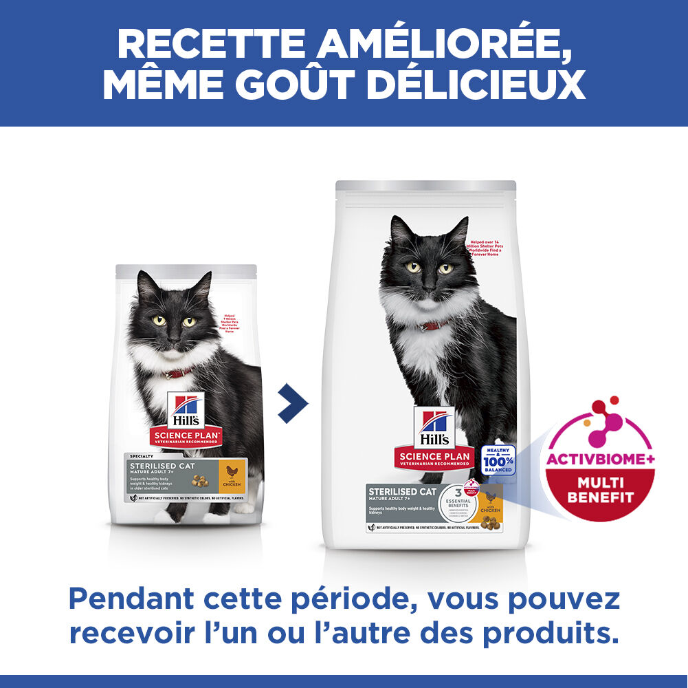 Hill's Science Plan - Mature Adult Sterilised Cat Croquettes Pour Chat Ag&eacute; St&eacute;rilis&eacute; Au Poulet - 3kg Image num&eacute;ro 5