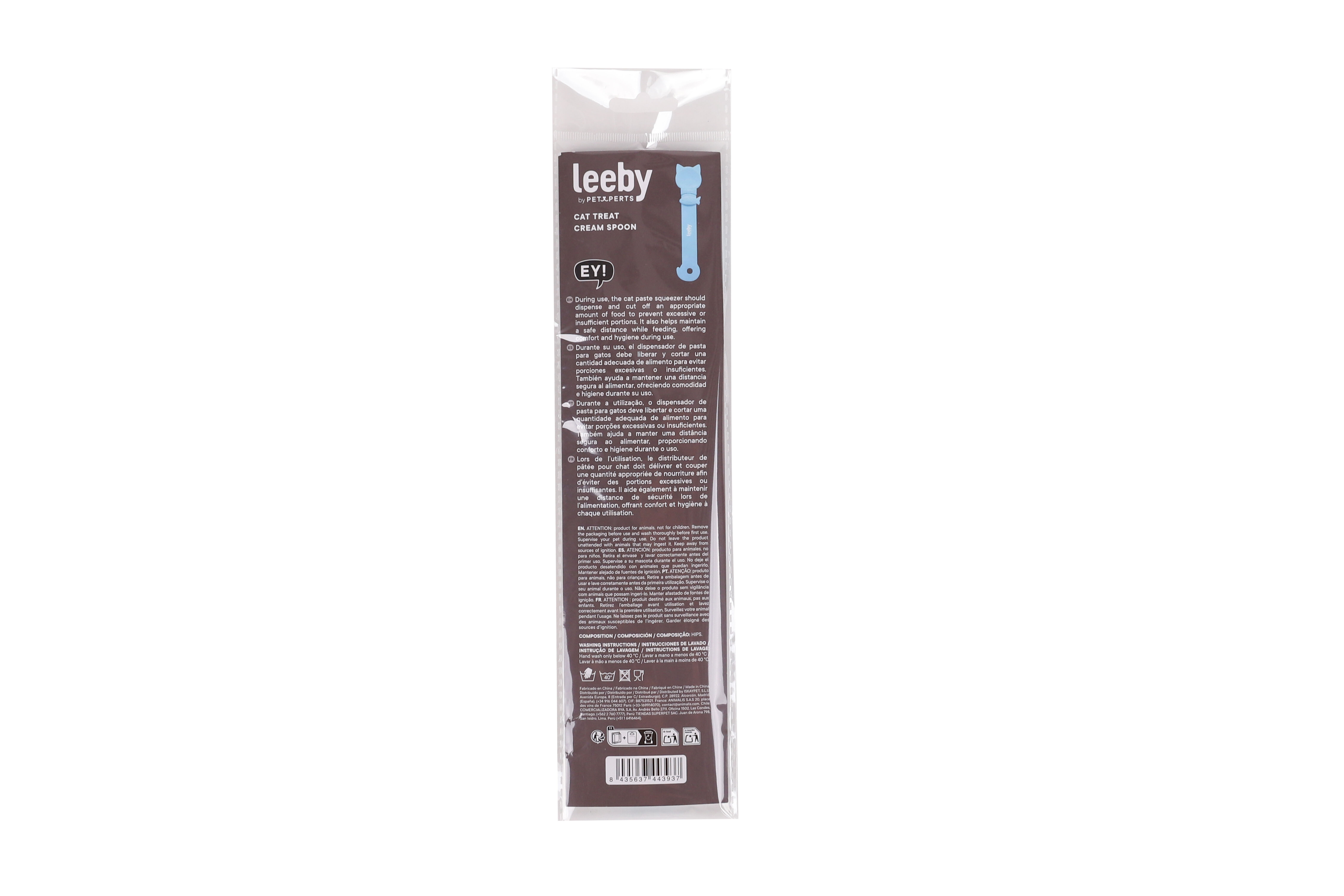 Leeby - Cuill&egrave;re Distributrice pour Friandises Cr&eacute;meuse pour Chats - Bleu Image num&eacute;ro 4