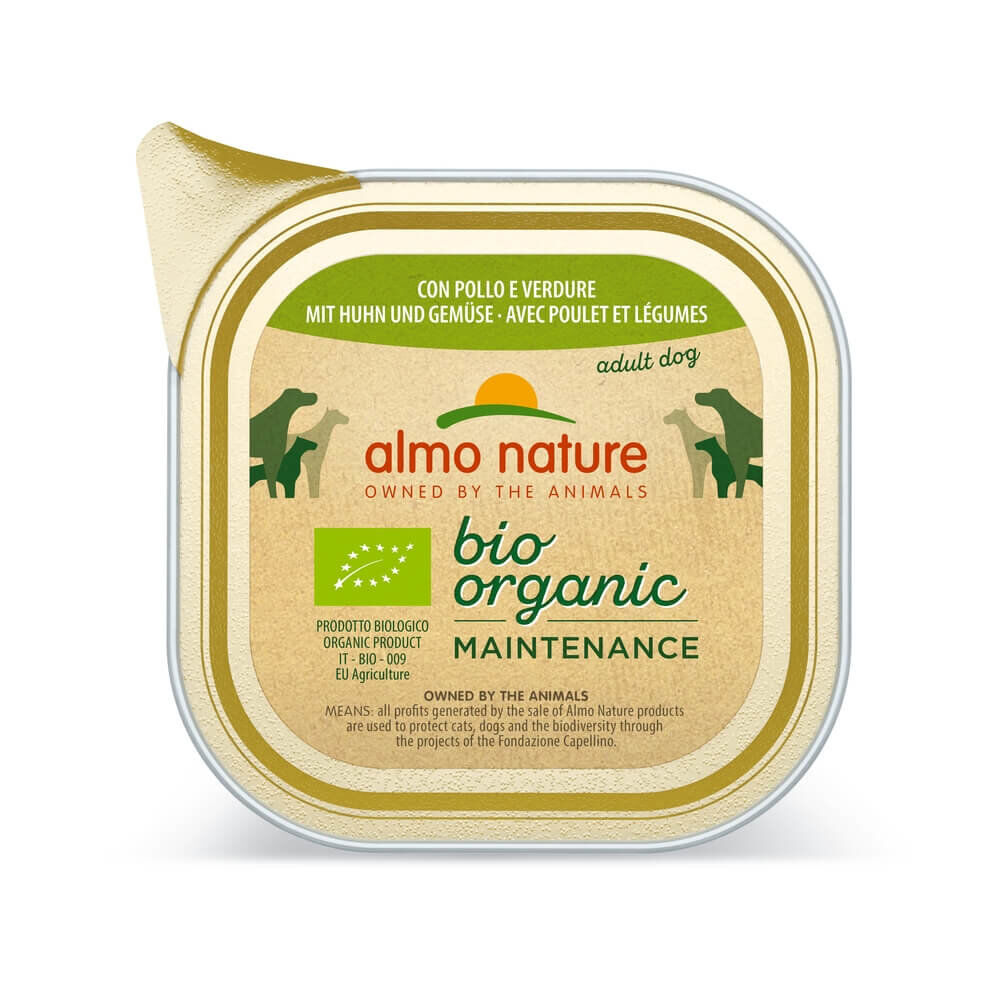 Almo Nature - P&acirc;t&eacute;e en Barquette Daily Menu Bio au Poulet et L&eacute;gumes pour Chien - 100g Image num&eacute;ro 1