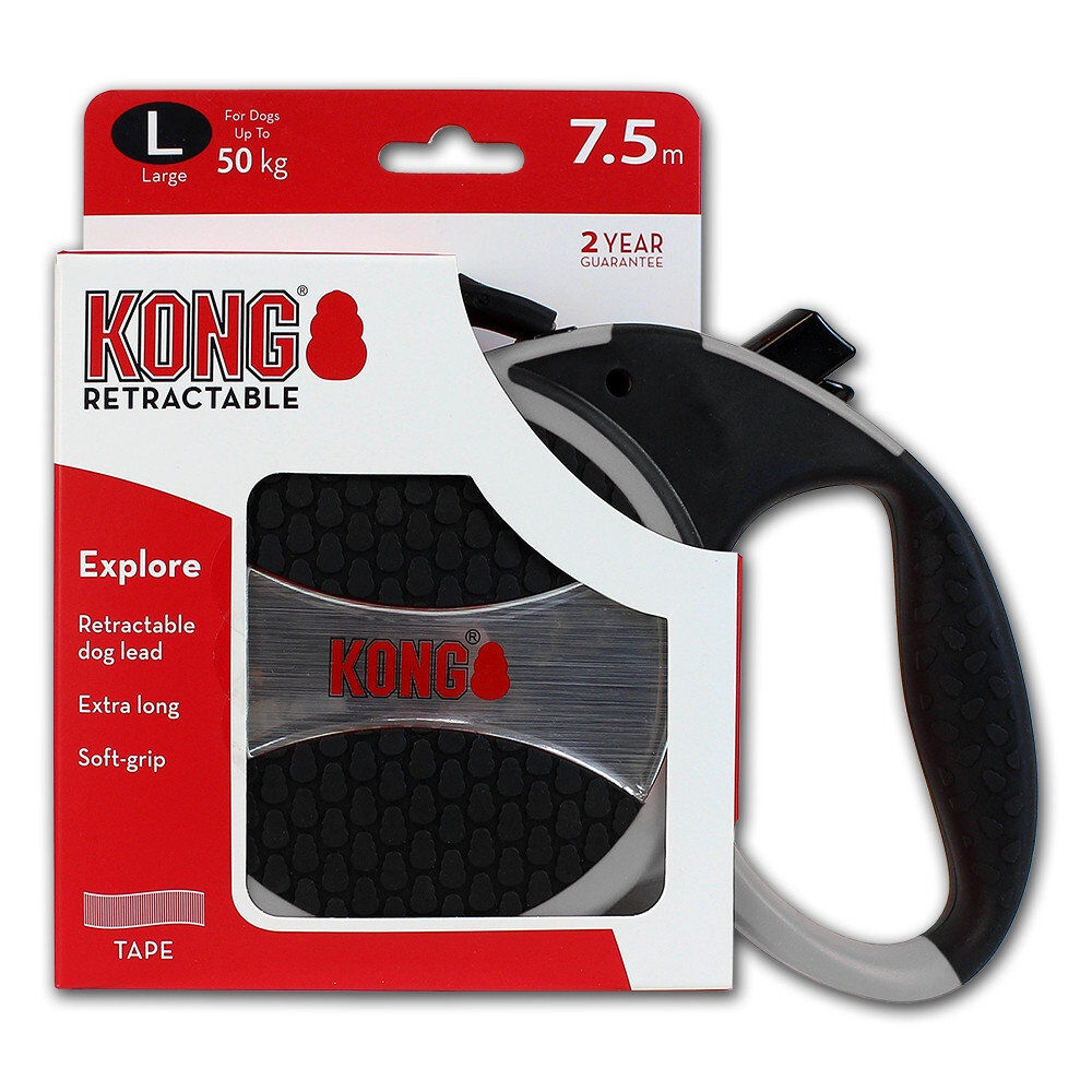 KONG - Laisse Enrouleur Explore Gris L pour Chien - 7,5m Image num&eacute;ro 3