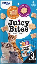 Inaba - Friandises Juicy Bites Crabe et Pétoncle pour Chats - 3x11,3g