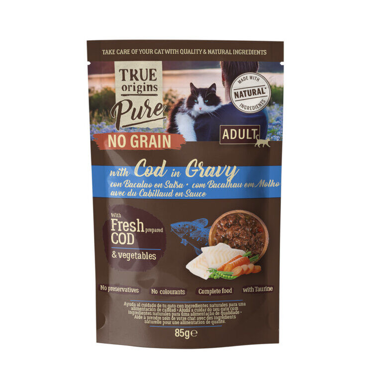 True Origins Pure - P&acirc;t&eacute;e en Sauce au Cabillaud Sans C&eacute;r&eacute;ales pour Chats Adultes - 85g Image num&eacute;ro 1