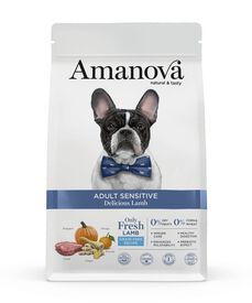 Amanova - Croquettes Sensitive sans Céréales à l'agneau pour Chiens - 2Kg