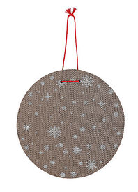 Wouapy - Griffoir Noël Rond Imprimé Flocons pour Chat - 33cm