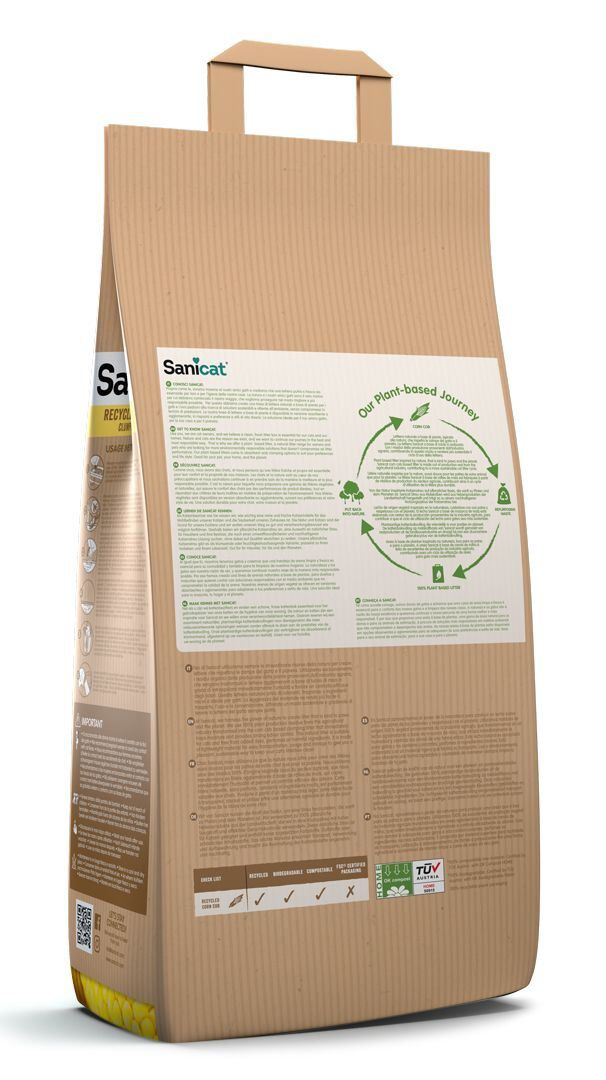 Sanicat - Liti&egrave;re Naturelle Agglomerante &agrave; l'Epi de Ma&iuml;s Recycl&eacute; pour Chat  - 6L Image num&eacute;ro 2
