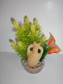 Décoration Plante en Plastique Amphore Décorée Mix