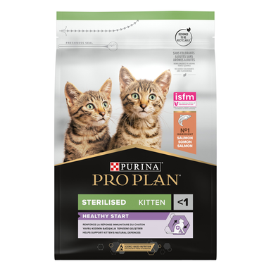 Pro plan - Croquettes Sterilised Kitten au Saumon pour Chaton - 3Kg