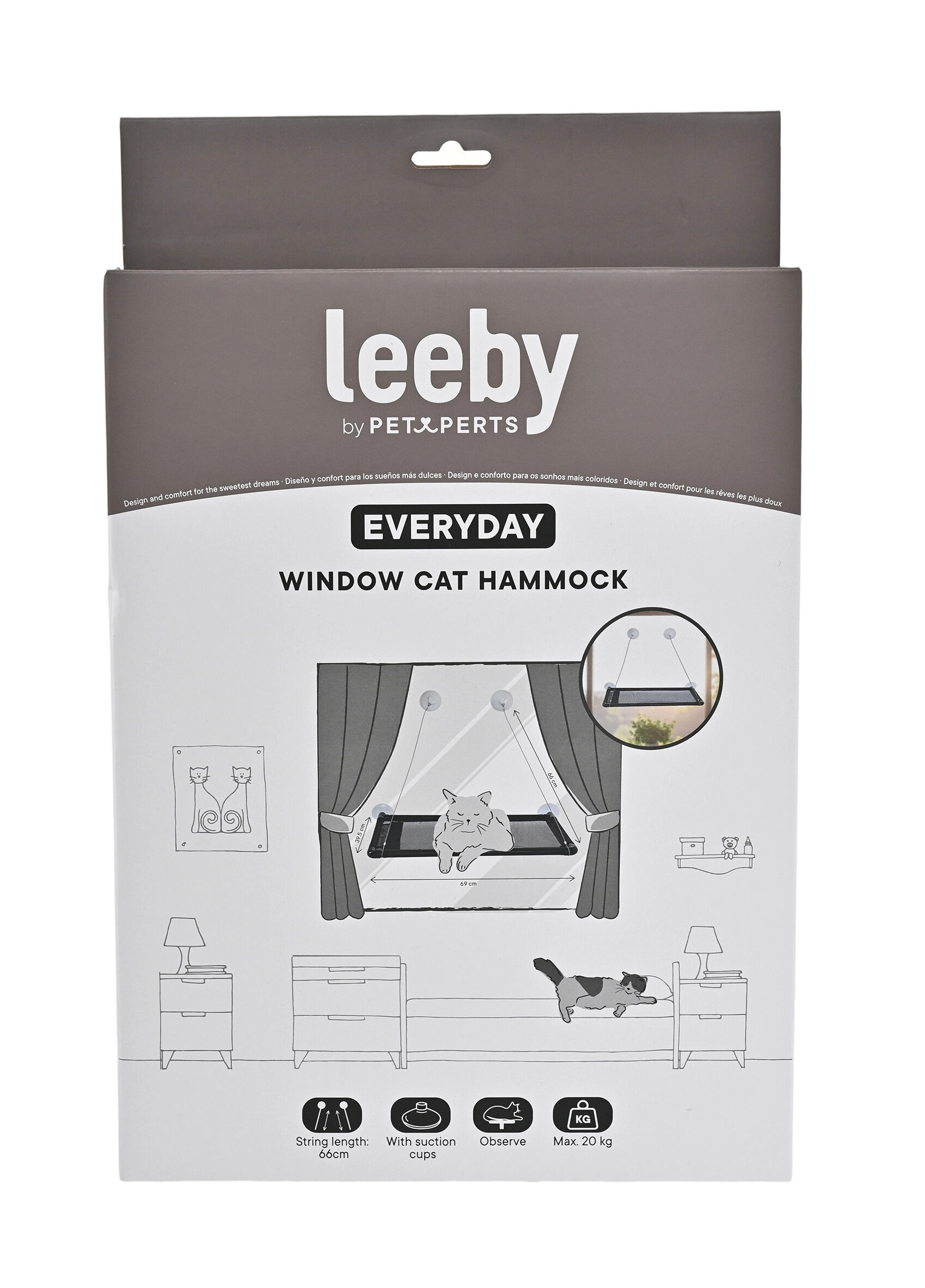 Leeby - Hamac de Fen&ecirc;tre pour Chats - Noir Image num&eacute;ro 3