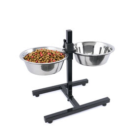 Leeby - Gamelles en Inox avec Support Ajustable pour Chiens