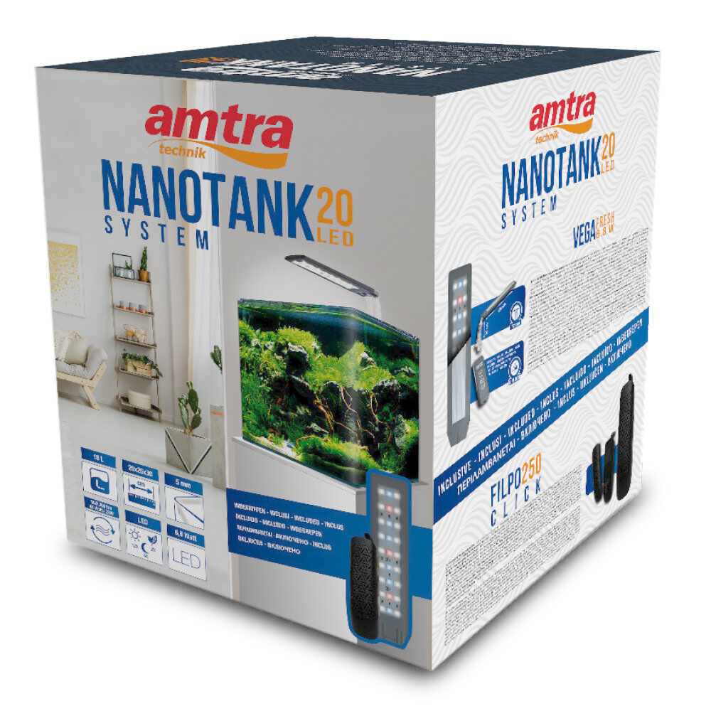 AMTRA - AQUARIUM NANOTANK CUBE SYSTEM 20 - 25x25x30cm Image num&eacute;ro 1