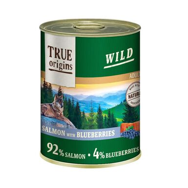 True Origins Wild - Pâtée au Saumon & Myrtilles pour Chiens Adultes - 400G