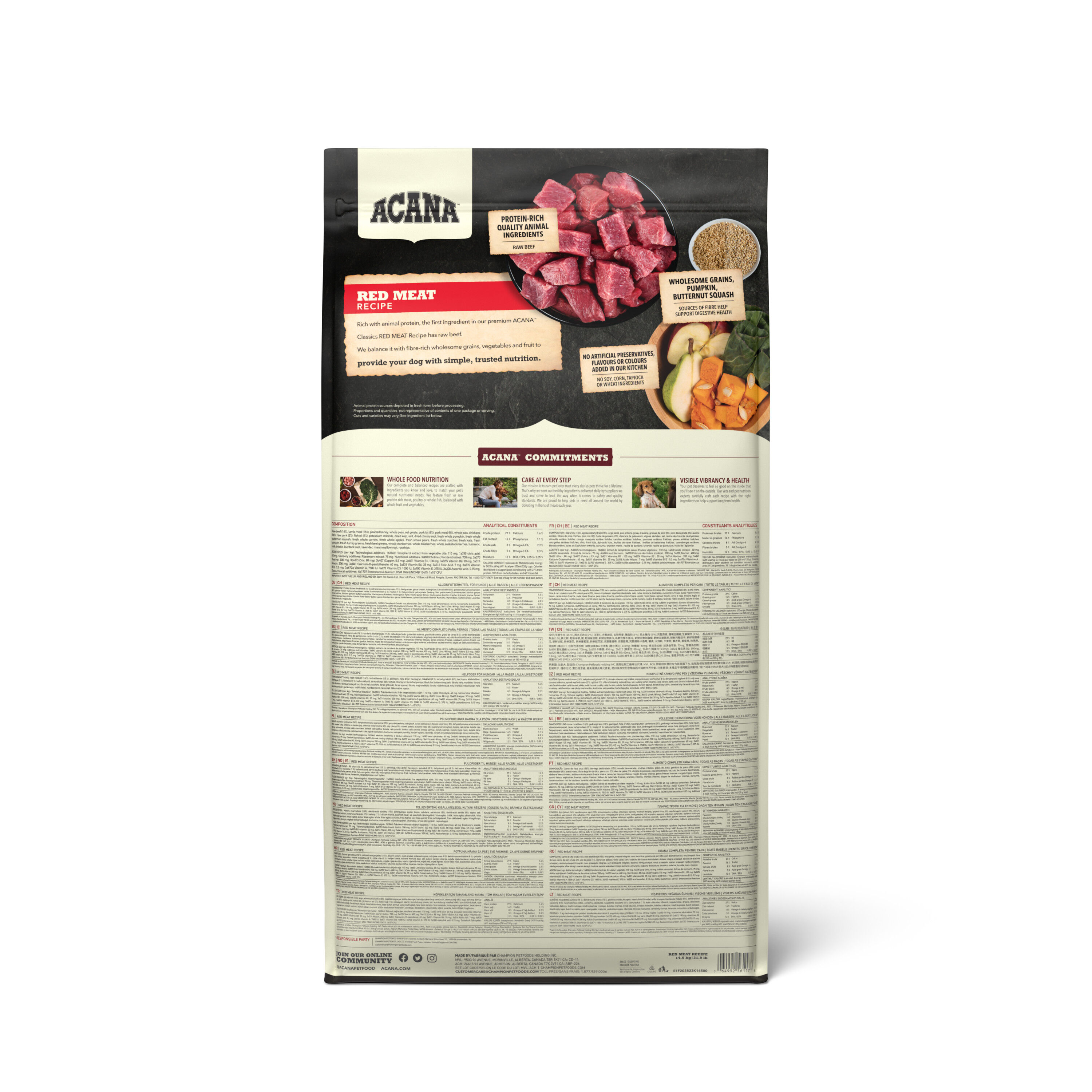 Acana - Croquettes Classics Red Meat Agneau et Porc pour Chiens - 14.5Kg Image num&eacute;ro 4