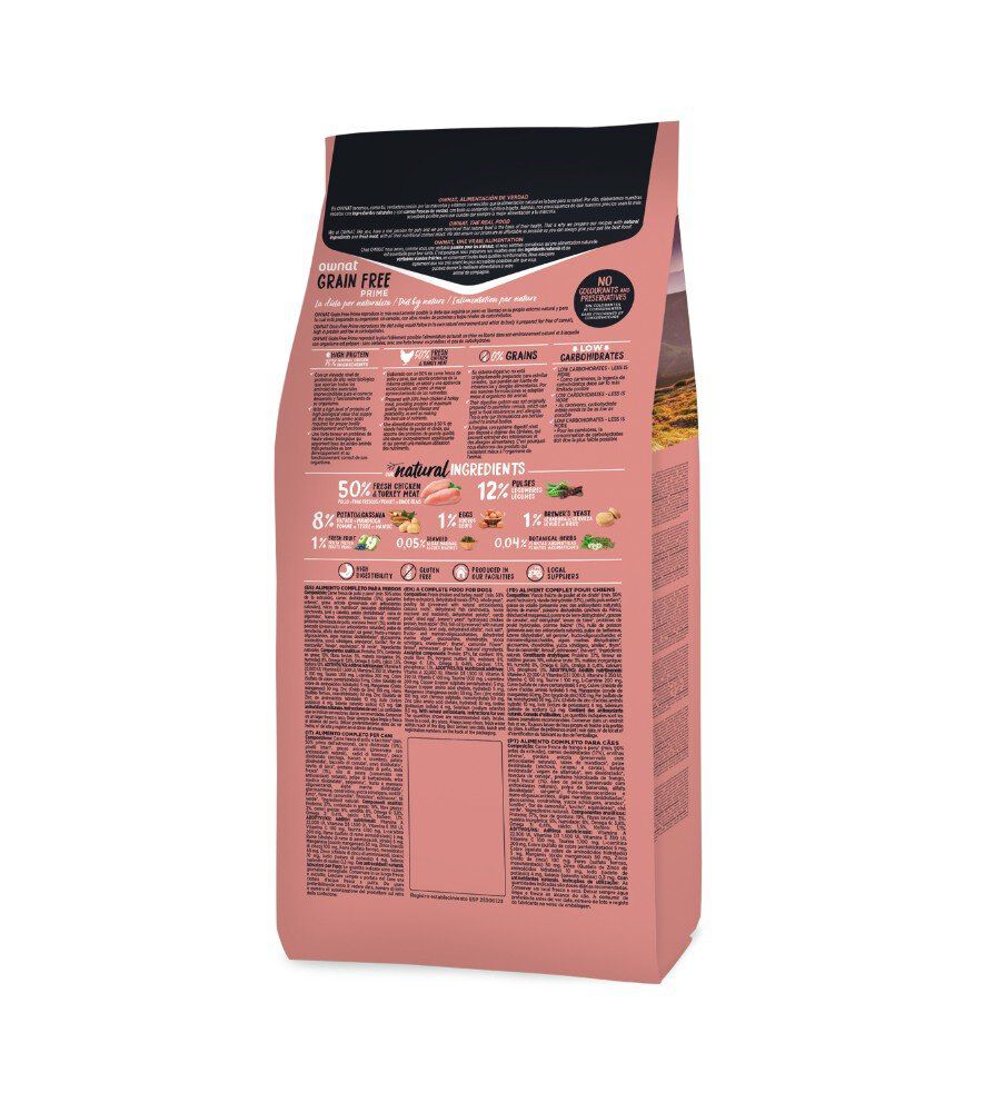 Ownat - Croquettes Mini PRIME Grain Free Poulet et Dinde pour Chiens - 3Kg Image num&eacute;ro 2