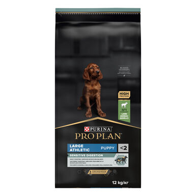 Pro Plan - Croquettes Athletic Large Puppy Sensitive Digestion à l'Agneau pour Chiot - 12Kg