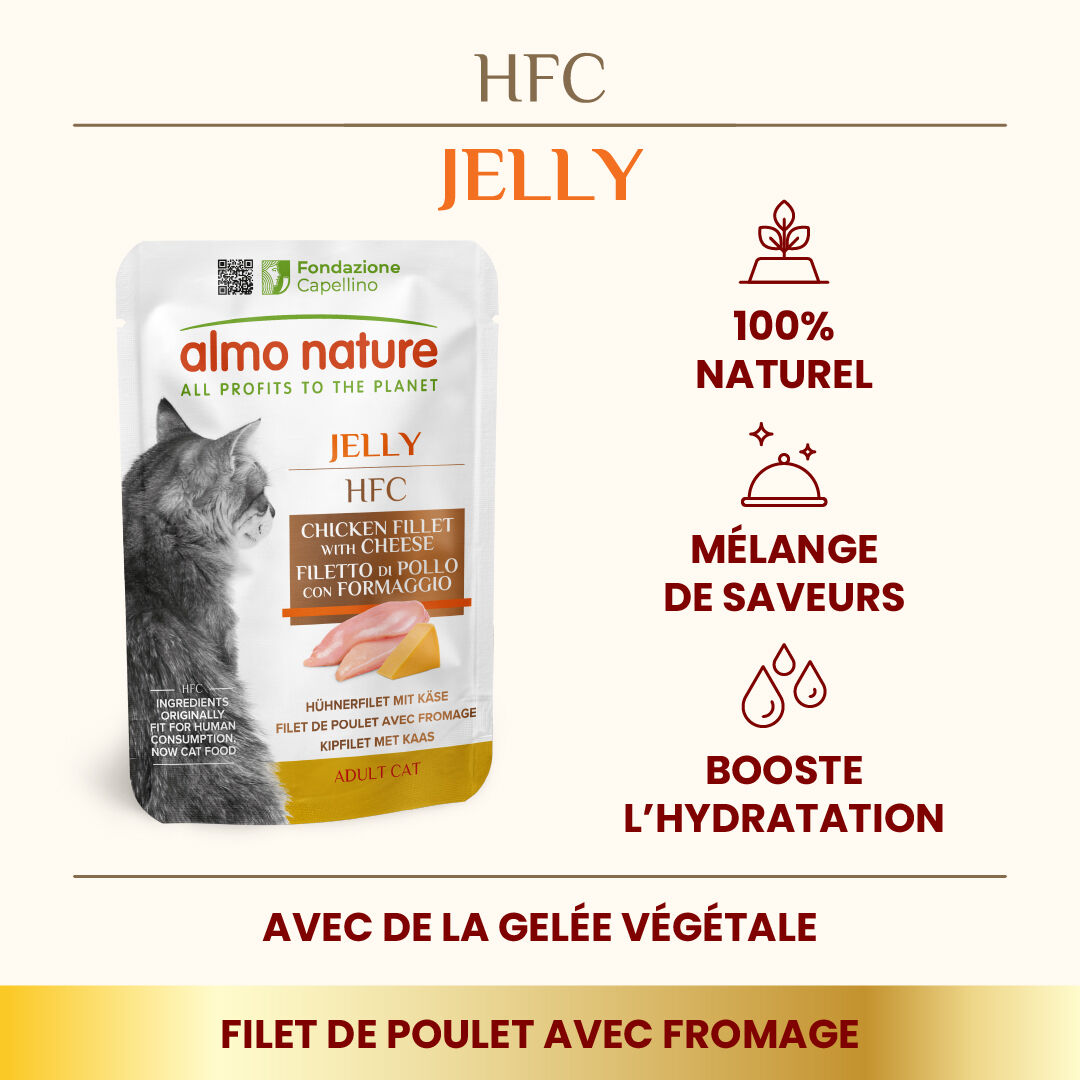 Almo Nature - P&acirc;t&eacute;e Hfc Jelly Filet De Poulet Et Fromage - 55g Image num&eacute;ro 2