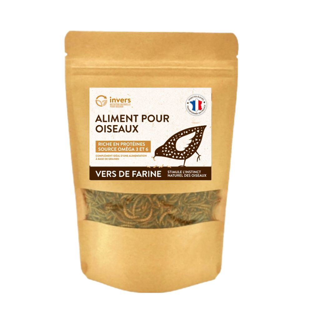 Invers - Vers de Farine D&eacute;shydrat&eacute;s pour Oiseaux - 100g Image num&eacute;ro 1
