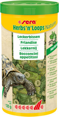 Sera - Friandises Herbs'n'Loops avec des Herbes pour Reptiles Herbivores - 1L