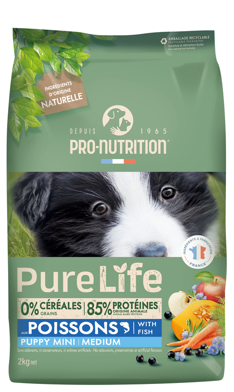 Pro-Nutrition - Croquettes Pure Life Puppy Mini Medium pour Chiots - 2kg Image numéro 1 Pro-Nutrition - Croquettes Pure Life Puppy Mini Medium pour Chiots - 2kg Image numéro 1