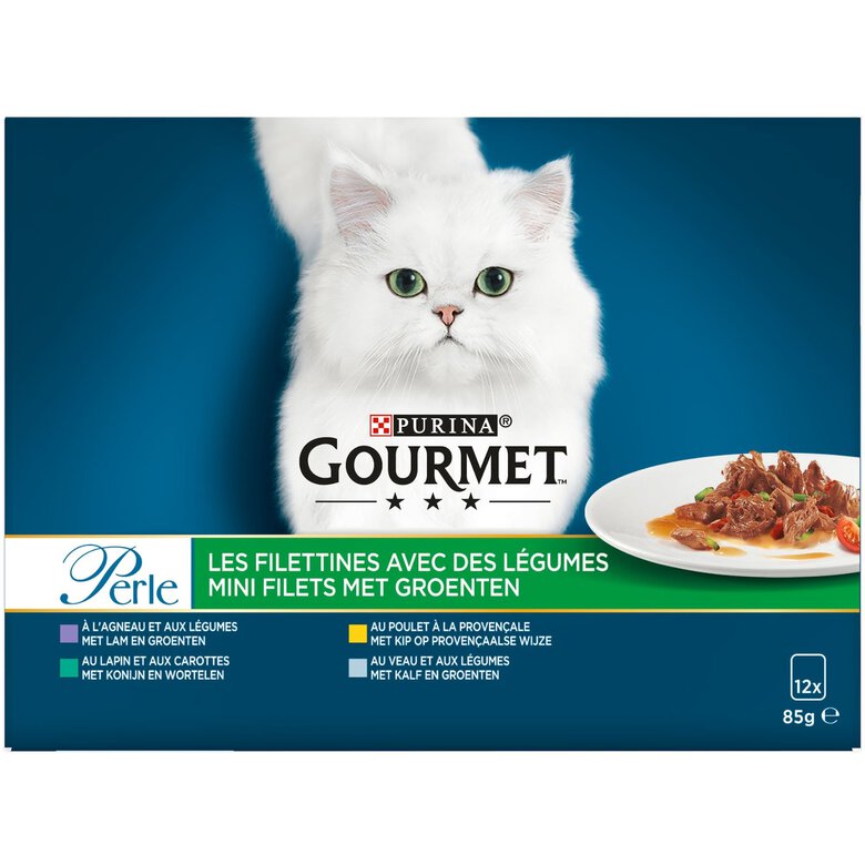 Gourmet - Sachets Perle Les Filettines avec Légumes pour Chat - 12x85g Image numéro 2 Gourmet - Sachets Perle Les Filettines avec Légumes pour Chat - 12x85g Image numéro 2