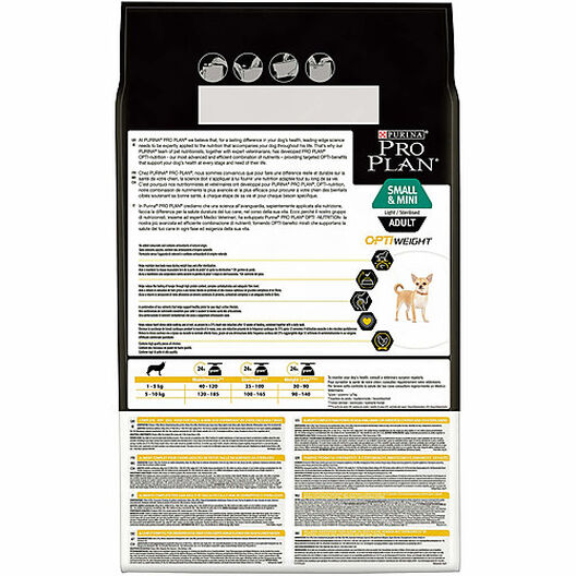 Pro Plan - Croquettes OPTIWEIGHT Small & Mini Light Sterilised Poulet pour Chien - 3Kg image number null