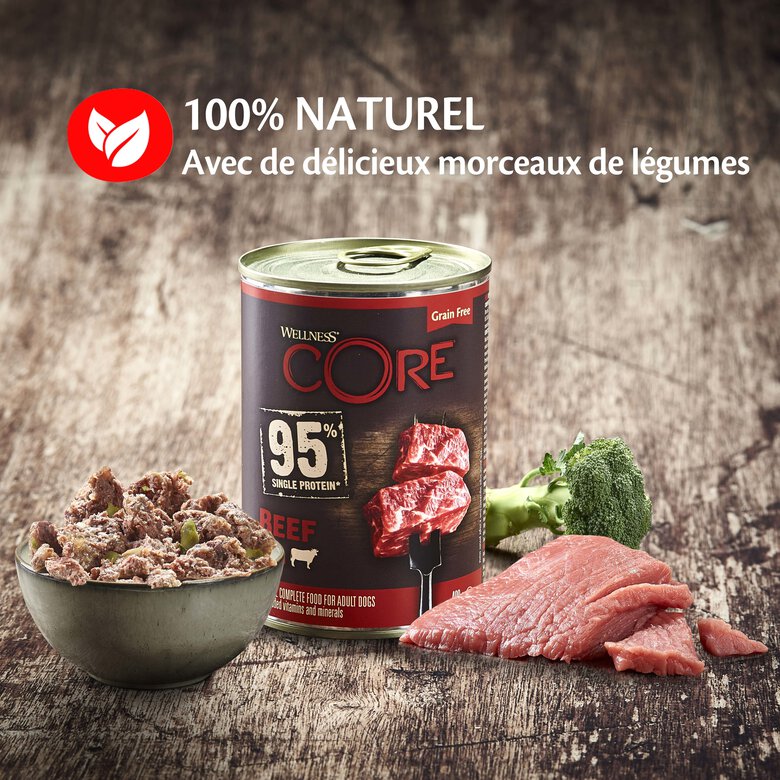 Wellness CORE - Repas Complet 95% de Bœuf pour Chien - 400g Image numéro 4 Wellness CORE - Repas Complet 95% de Bœuf pour Chien - 400g Image numéro 4