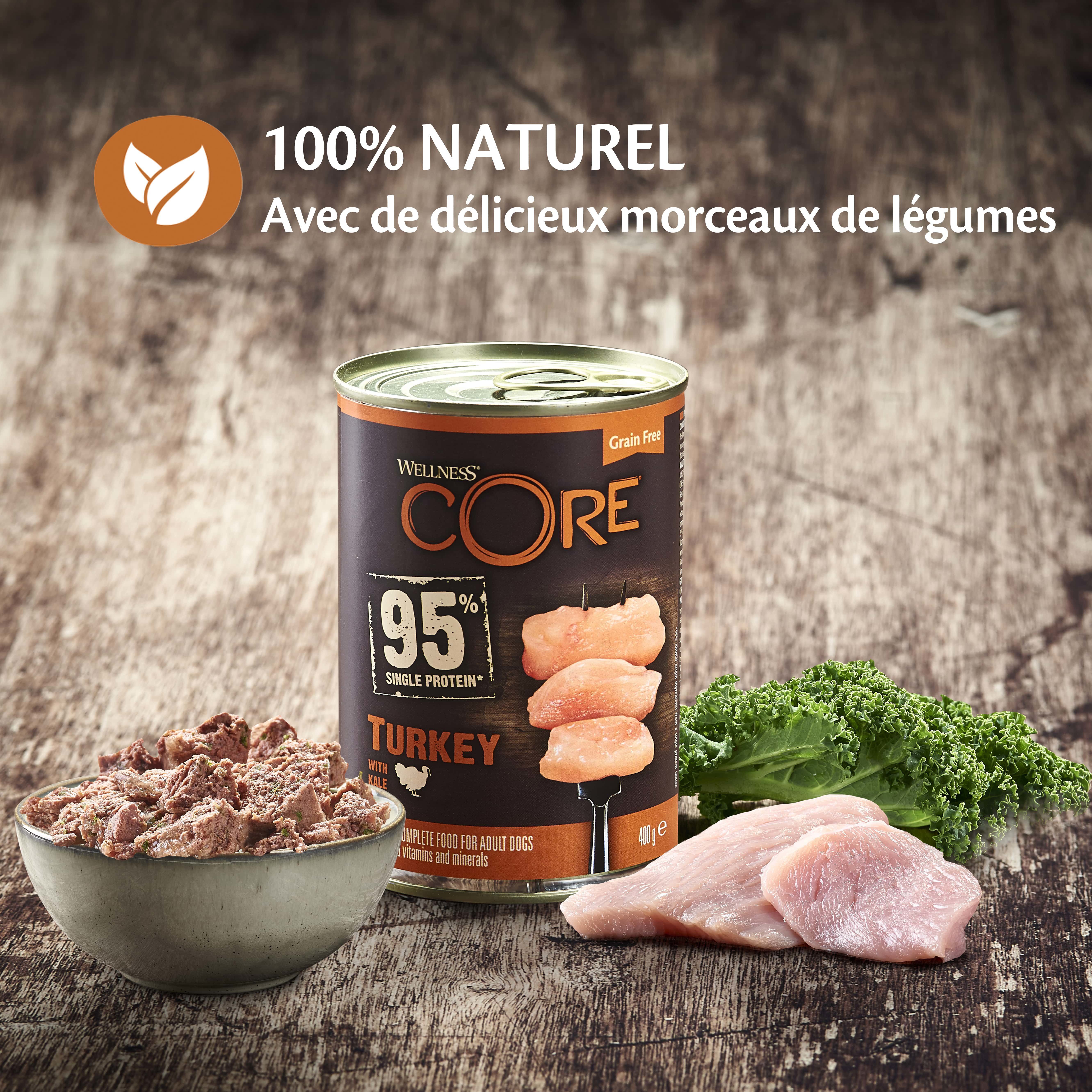 Wellness CORE - Repas Complet 95% de Dinde pour Chien - 400g Image num&eacute;ro 4