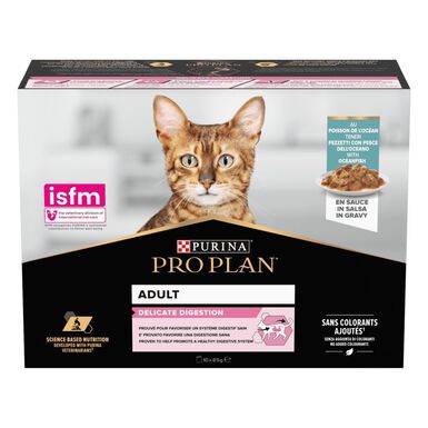 Pro Plan - Bouchée en Sauce Delicate au Poisson pour Chat - 10x85g