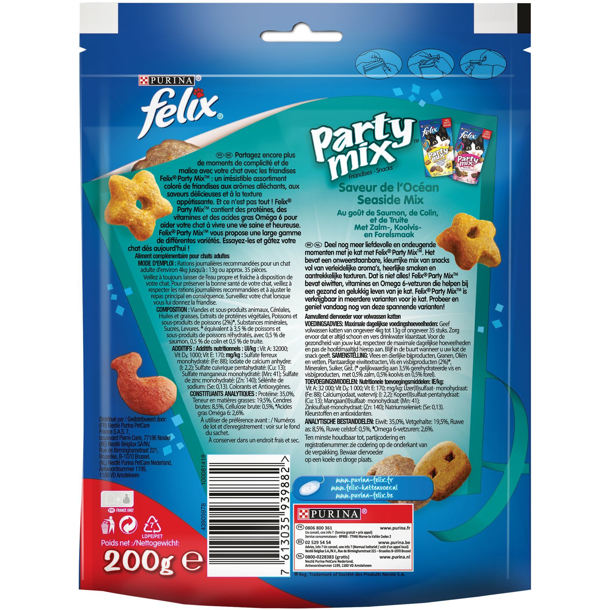 Felix - Friandises Party Mix Saveur de l'Oc&eacute;an pour Chat - 200g Image num&eacute;ro 3