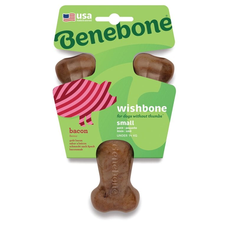 Benebone - Jouet Os A Macher Wishbone Bacon - S Image numéro 1 Benebone - Jouet Os A Macher Wishbone Bacon - S Image numéro 1