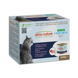 Almo Nature - P&acirc;t&eacute;e Hfc Light Meal Thon, Poulet Et Jambon - 4 X 50g