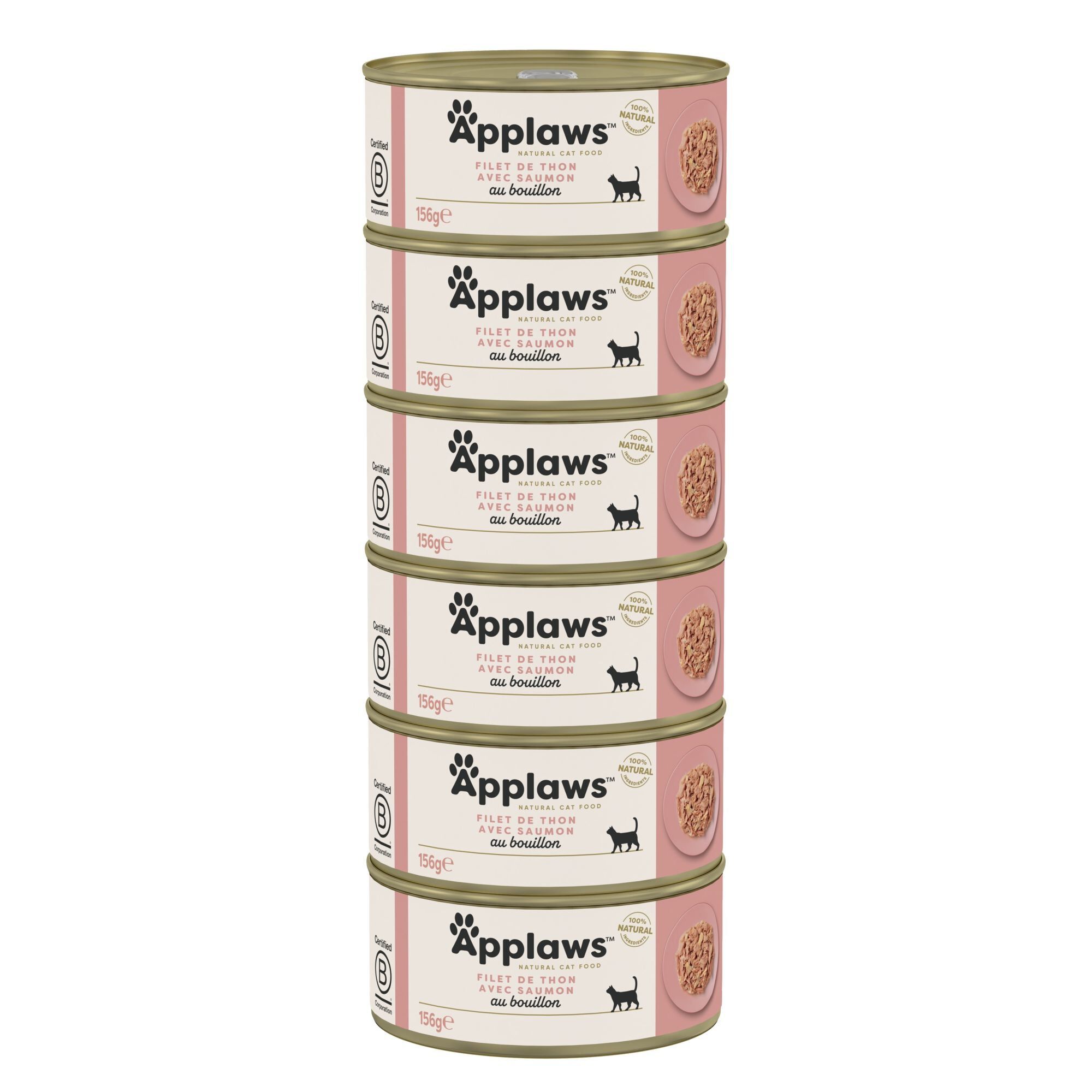 Applaws - Boite Filet de Thon avec Saumon au Bouillon pour Chats - 6x156g Image num&eacute;ro 1