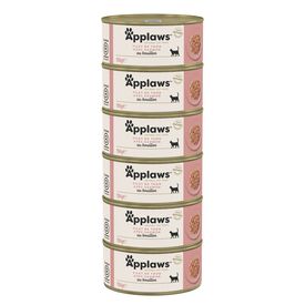 Applaws - Boite Filet de Thon avec Saumon au Bouillon pour Chats - 6x156g