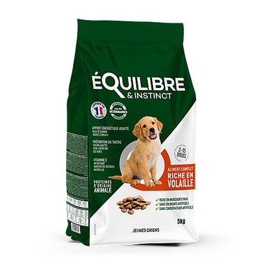 Équilibre & Instinct - Croquettes pour Jeunes Chiens Riche en Volaille - 5kg
