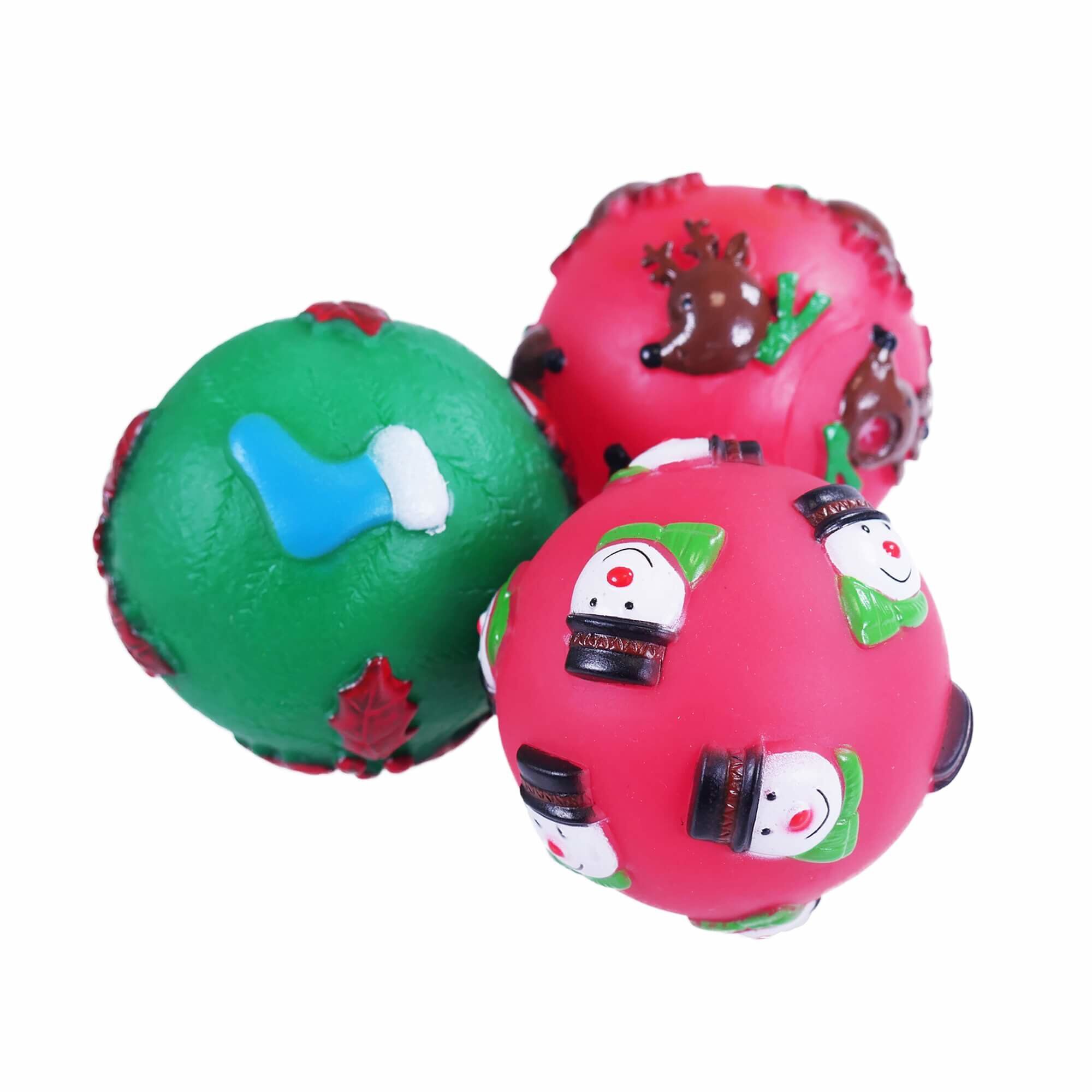 Rosewood - Jouets Mix Balles de No&euml;l en Vinyle pour Chien - x3 Image num&eacute;ro 1