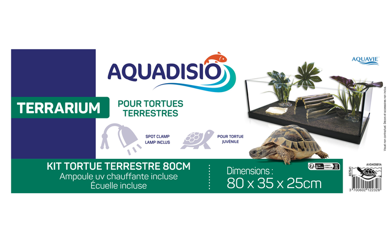 Aquadisio - Terrarium Kit Equipé pour Tortue Terrestre - 80cm image number null