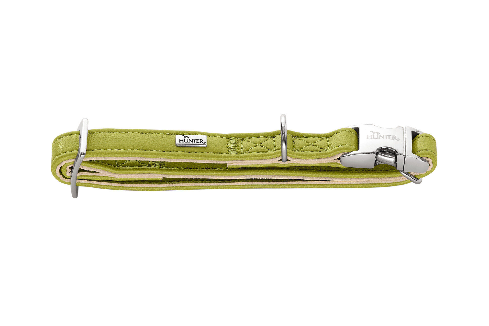 Hunter - Collier Amalfi Alu-Strong en Similicuir Vert pour Chiens - 45/M Image num&eacute;ro 1