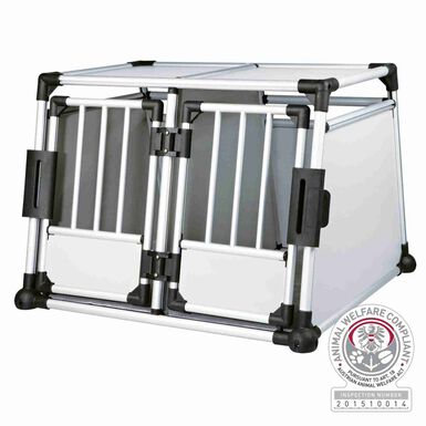 Trixie - Box de Transport Double en Aluminium Argent/Gris Clair - M/L : 93 x 64 x 88 cm