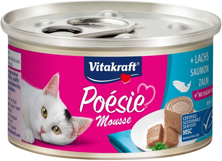 Vitakraft - Pâtée en Mousse Poésie au Saumon pour Chats - 85g Image numéro 1 Vitakraft - Pâtée en Mousse Poésie au Saumon pour Chats - 85g Image numéro 1